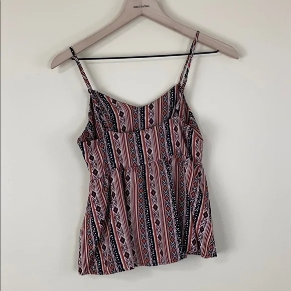 slightly cropped aztec print tank - Picture 6 of 6